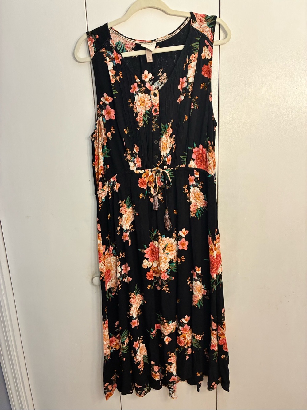 Knox Rose Women Boho Floral Maxi Dress XL Prairie Peasant Cottage Whimsigoth
